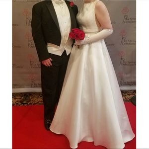 White Satin Ballgown “Wedding Dress”